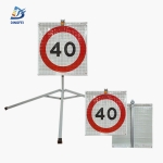 Reflective Tripod Warning Sign - 40KM Speed Limit Reflective Tripod Folding Warning Sign